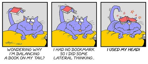 lateral thinking cat cartoon