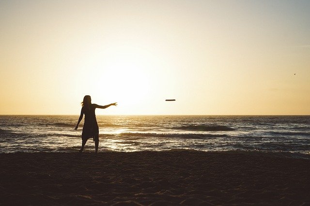 frisbee in the sunset