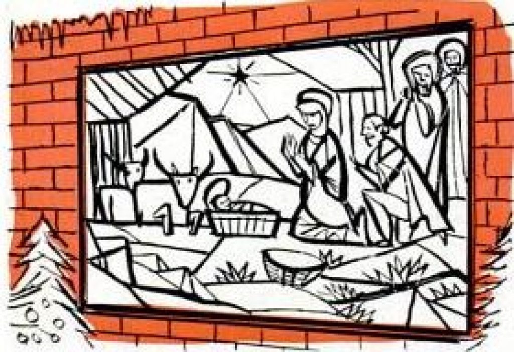christmas-scene-stencils Christmas scene stencil