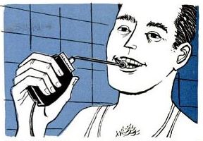 toothbrush attached to electric razor