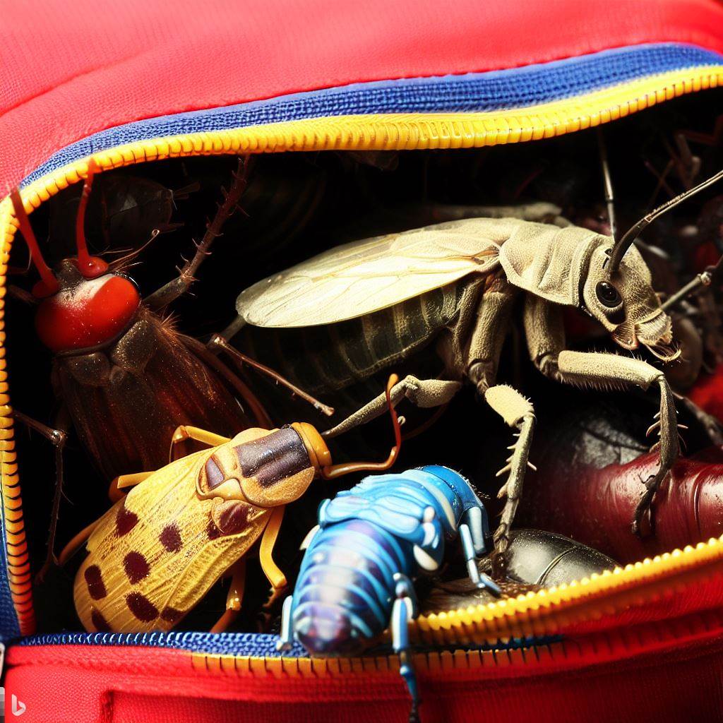 insects in a school bag